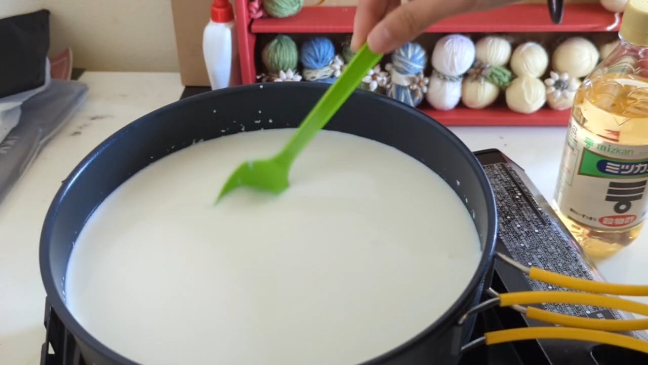 分離するように混ぜる