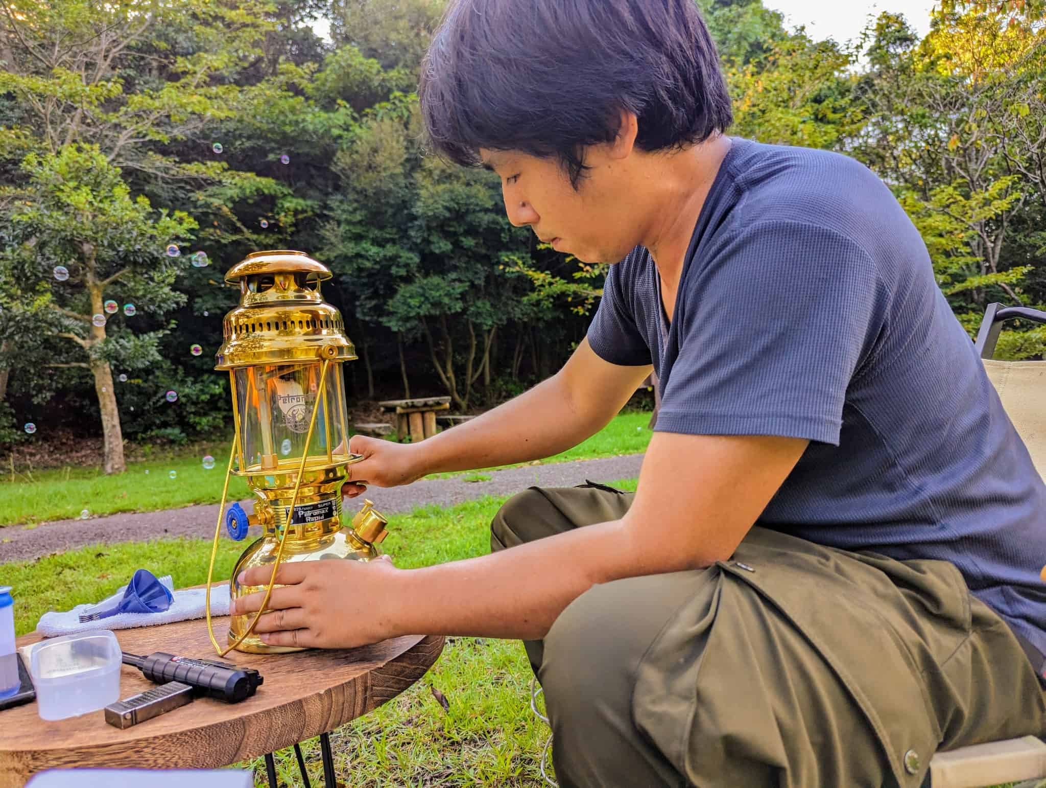 ペトロマックスHK500の点火作業