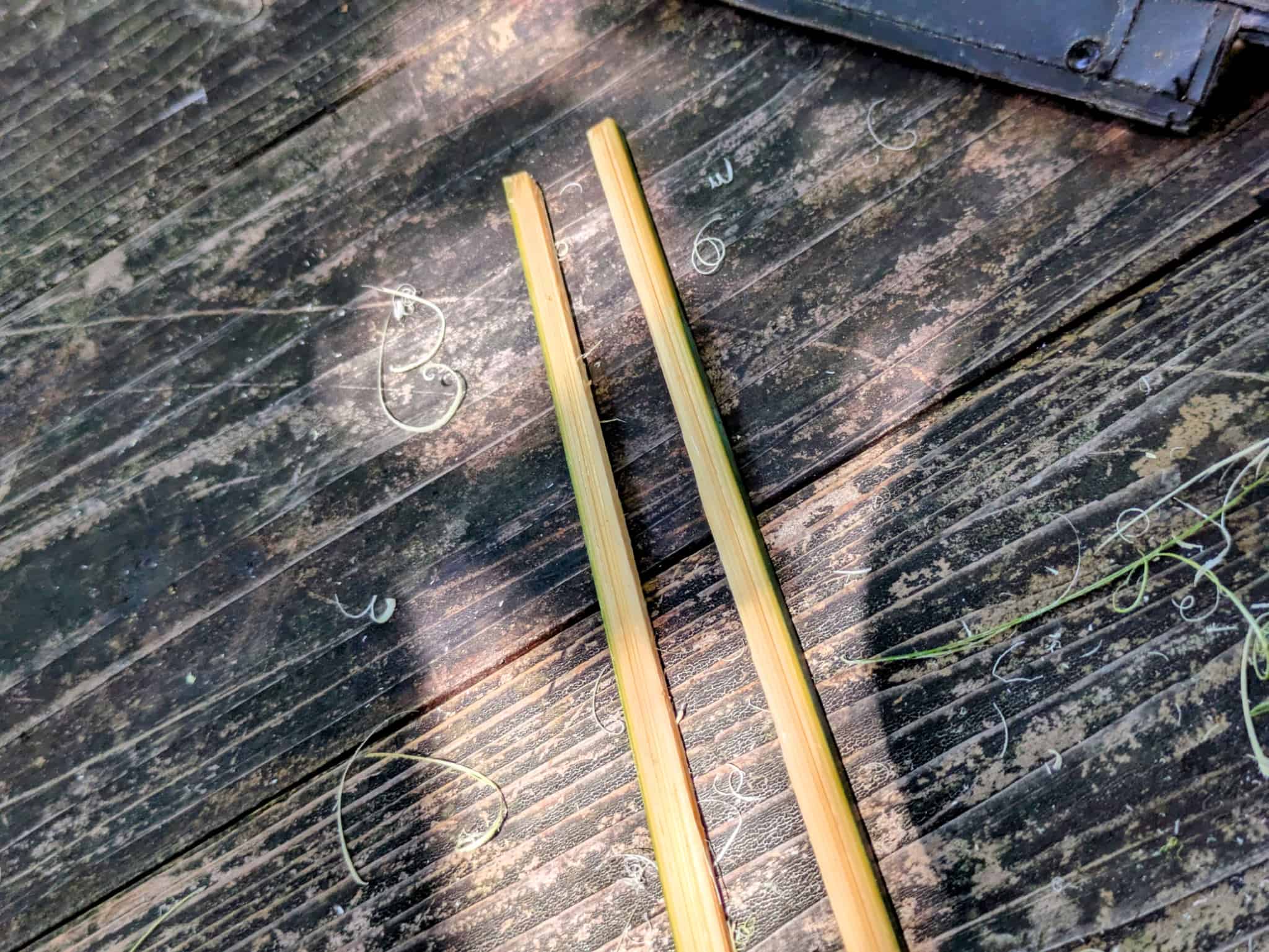 完成した竹の箸