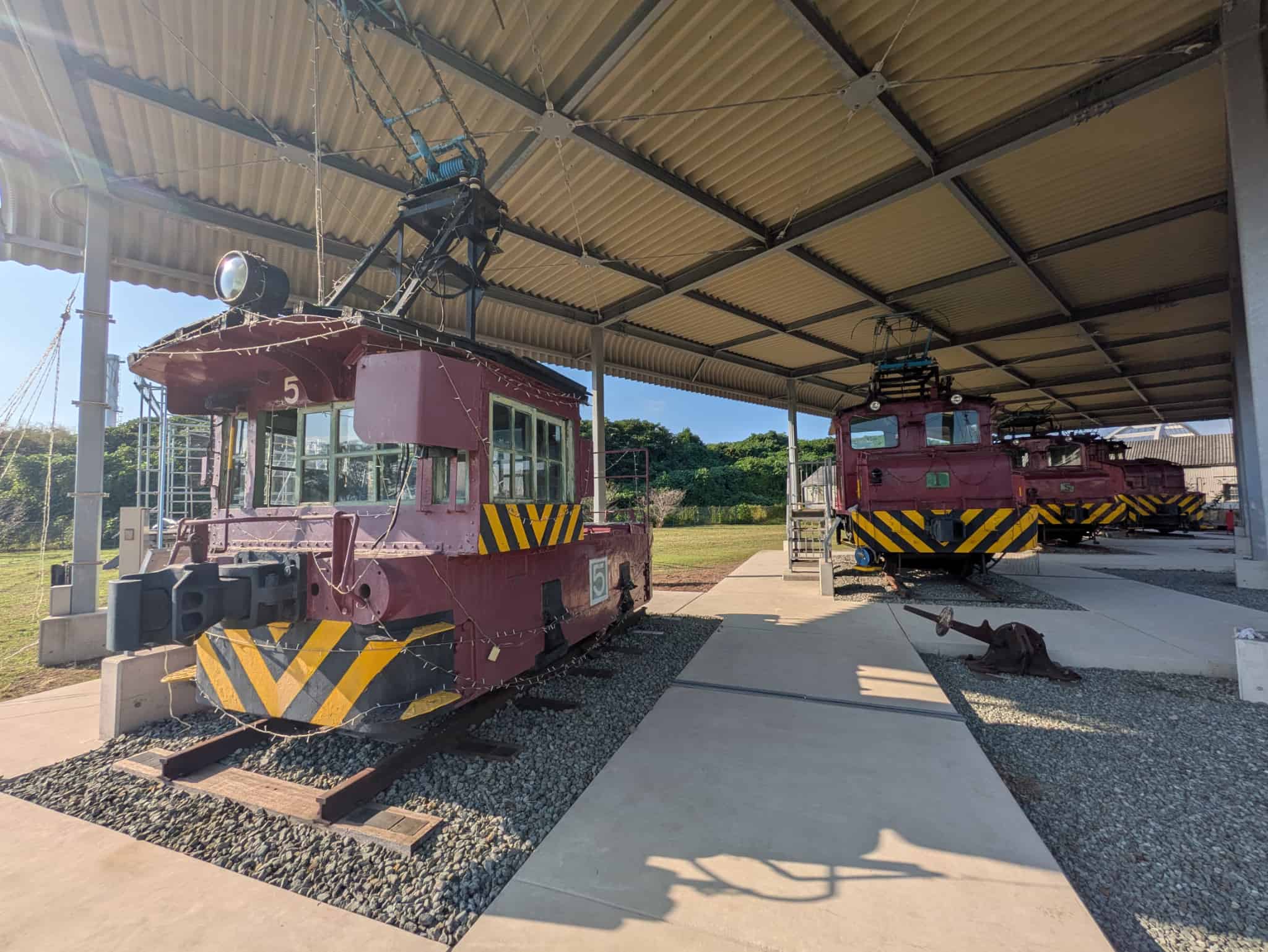 炭坑列車を間近で観察できる