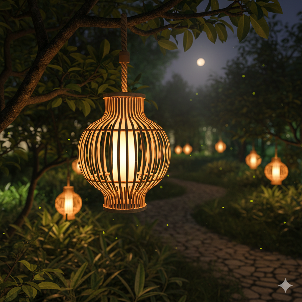 美しい竹のランタン