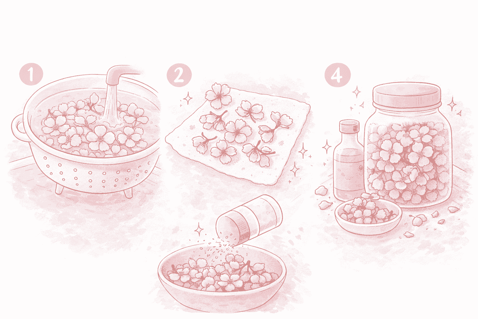 桜の花の塩漬けの作り方